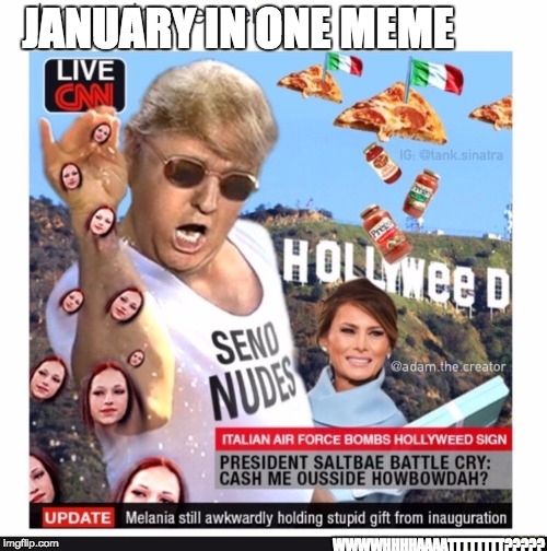 JANUARY IN ONE MEME; WWWWHHHHAAAATTTTTTTT????? | image tagged in memes | made w/ Imgflip meme maker