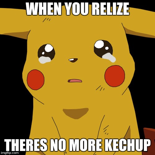 pokemon | WHEN YOU RELIZE; THERES NO MORE KECHUP | image tagged in pokemon | made w/ Imgflip meme maker