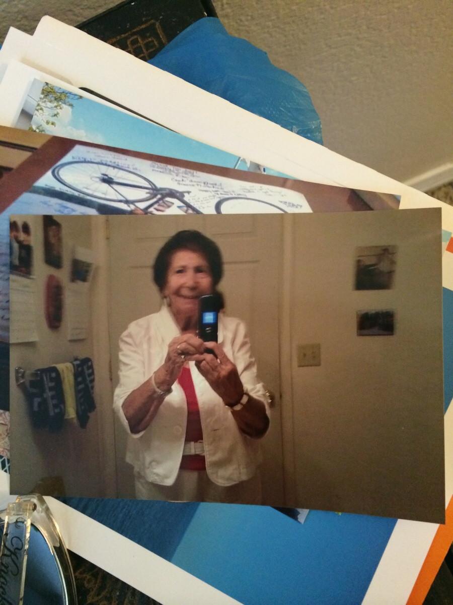 High Quality Grandma sends a selfie Blank Meme Template