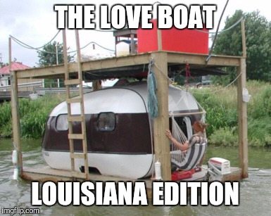 The swimming pool doubles as the ship's laundry | THE LOVE BOAT; LOUISIANA EDITION | image tagged in stramge boats,redneck yacht | made w/ Imgflip meme maker