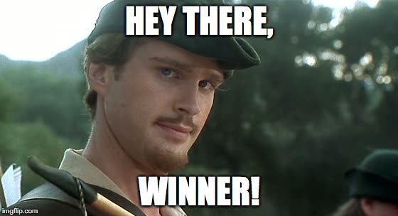 winner | HEY THERE, WINNER! | image tagged in robin hood | made w/ Imgflip meme maker