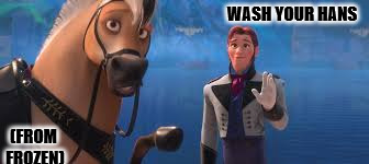 WASH YOUR
HANS; (FROM FROZEN) | image tagged in hand washing | made w/ Imgflip meme maker