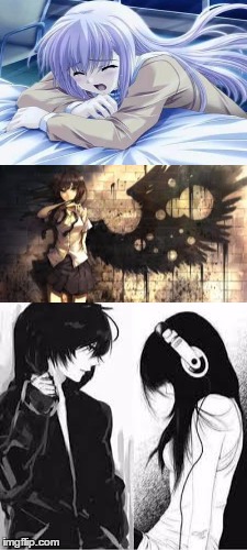 My Life.Sadness.Angels and Demons.Boys as jerks.Punching boys.My Life | image tagged in anime,bad days,every days a bad day | made w/ Imgflip meme maker