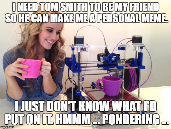 I NEED TOM SMITH TO BE MY FRIEND SO HE CAN MAKE ME A PERSONAL MEME. I JUST DON'T KNOW WHAT I'D PUT ON IT. HMMM ... PONDERING ... | image tagged in greta | made w/ Imgflip meme maker