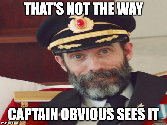 THAT'S NOT THE WAY CAPTAIN OBVIOUS SEES IT | made w/ Imgflip meme maker