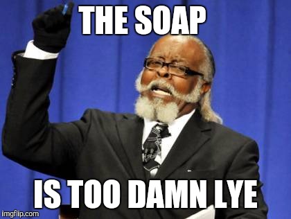 Too Damn High Meme | THE SOAP; IS TOO DAMN LYE | image tagged in memes,too damn high | made w/ Imgflip meme maker