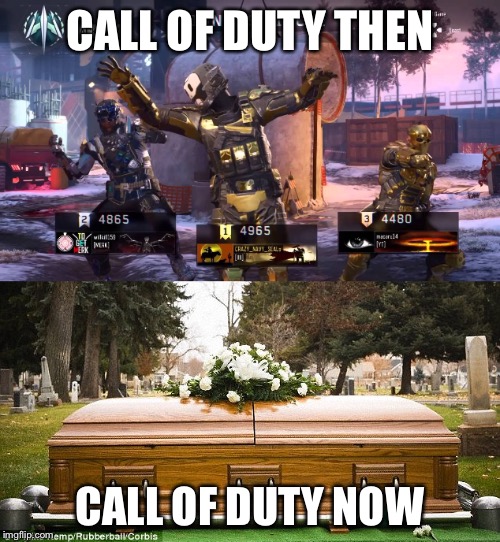 Call of duty | CALL OF DUTY THEN; CALL OF DUTY NOW | image tagged in whip nae nae,call of duty,dead,video games,gaming | made w/ Imgflip meme maker