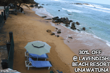 30%. OFF @ LAVENDISH BEACH RESORT  UNAWATUNA | image tagged in gifs | made w/ Imgflip images-to-gif maker