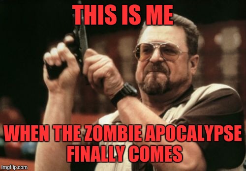 Am I The Only One Around Here | THIS IS ME; WHEN THE ZOMBIE APOCALYPSE FINALLY COMES | image tagged in memes,am i the only one around here | made w/ Imgflip meme maker