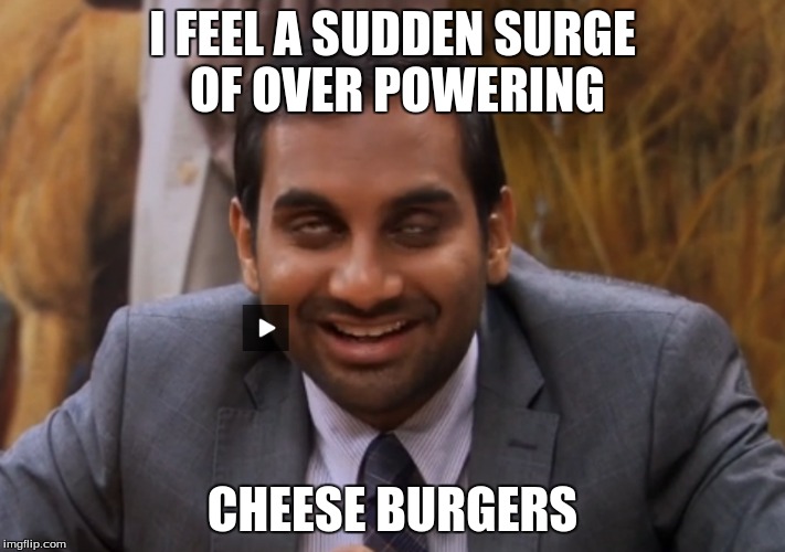 Over powered | I FEEL A SUDDEN SURGE OF OVER POWERING; CHEESE BURGERS | image tagged in weird guy,cheese burgers | made w/ Imgflip meme maker