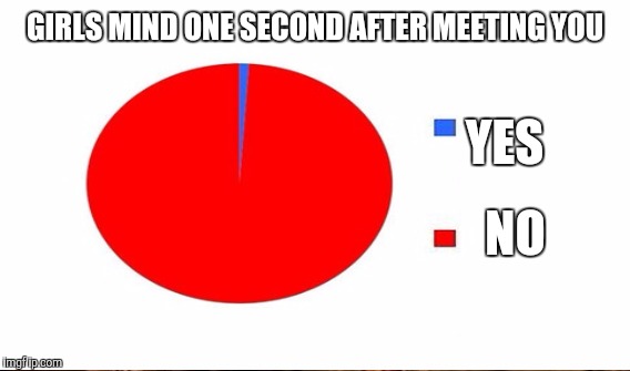 GIRLS MIND ONE SECOND AFTER MEETING YOU YES NO | made w/ Imgflip meme maker