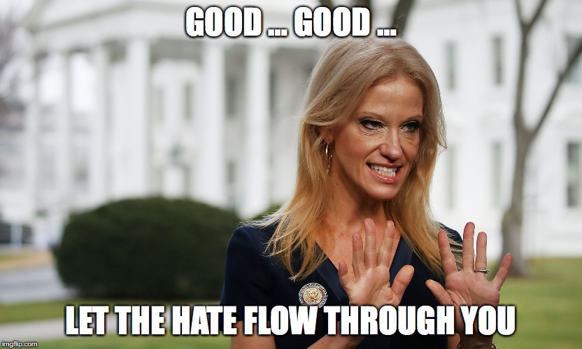 Sith Conway | GOOD … GOOD …; LET THE HATE FLOW THROUGH YOU | image tagged in sith conway | made w/ Imgflip meme maker