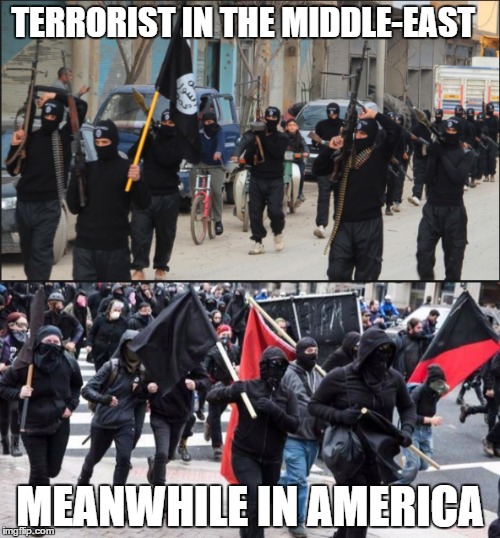 TERRORIST IN THE MIDDLE-EAST; MEANWHILE IN AMERICA | image tagged in millennials | made w/ Imgflip meme maker