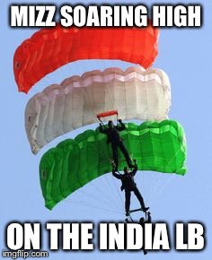MIZZ SOARING HIGH; ON THE INDIA LB | made w/ Imgflip meme maker