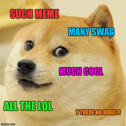Doge Meme | SUCH MEME MANY SWAG MUCH COOL ALL THE LOL Y THERE NO DOGE?! | image tagged in memes,doge | made w/ Imgflip meme maker