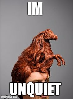 Horse Hair Relax | IM; UNQUIET | image tagged in horse hair relax | made w/ Imgflip meme maker