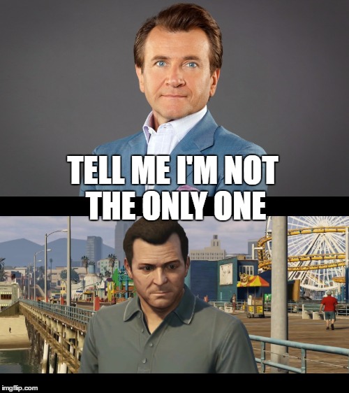 I swear Robert Herjavec looks like Micheal from GTA 5 | TELL ME I'M NOT THE ONLY ONE | image tagged in gta5,funny,shark tank | made w/ Imgflip meme maker