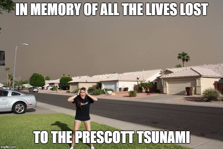 IN MEMORY OF ALL THE LIVES LOST; TO THE PRESCOTT TSUNAMI | image tagged in rain in arizona | made w/ Imgflip meme maker