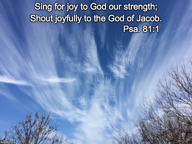 Sing for joy to God our strength;; Shout joyfully to the God of Jacob. Psa. 81:1 | image tagged in shout | made w/ Imgflip meme maker
