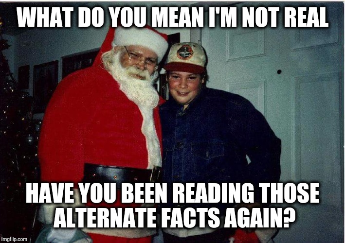 WHAT DO YOU MEAN I'M NOT REAL HAVE YOU BEEN READING THOSE ALTERNATE FACTS AGAIN? | made w/ Imgflip meme maker