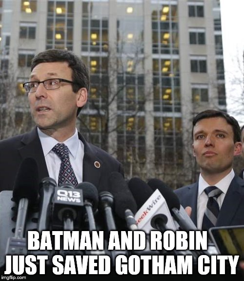 BATMAN AND ROBIN
 JUST SAVED GOTHAM CITY | image tagged in batmanrobinsaved | made w/ Imgflip meme maker