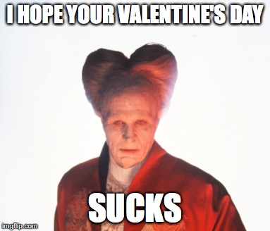 I HOPE YOUR VALENTINE'S DAY; SUCKS | image tagged in valentines's day | made w/ Imgflip meme maker