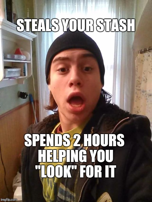 STEALS YOUR STASH; SPENDS 2 HOURS HELPING YOU "LOOK" FOR IT | image tagged in pos perry | made w/ Imgflip meme maker