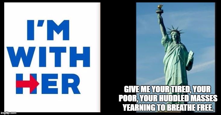GIVE ME YOUR TIRED, YOUR POOR,
YOUR HUDDLED MASSES YEARNING TO BREATHE FREE. | image tagged in statue of liberty,muslim ban,resist,trump ban,womens march,steve bannon | made w/ Imgflip meme maker