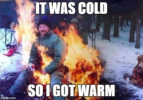 LIGAF Meme | IT WAS COLD; SO I GOT WARM | image tagged in memes,ligaf | made w/ Imgflip meme maker