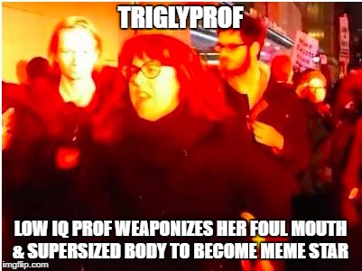 TrigglyProf | TRIGLYPROF; LOW IQ PROF WEAPONIZES HER FOUL MOUTH & SUPERSIZED BODY TO BECOME MEME STAR | image tagged in trigglyprof | made w/ Imgflip meme maker