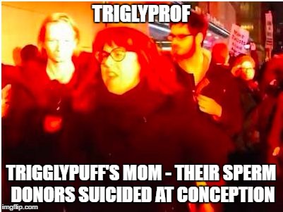 TrigglyProf | TRIGLYPROF; TRIGGLYPUFF'S MOM - THEIR SPERM DONORS SUICIDED AT CONCEPTION | image tagged in trigglyprof | made w/ Imgflip meme maker