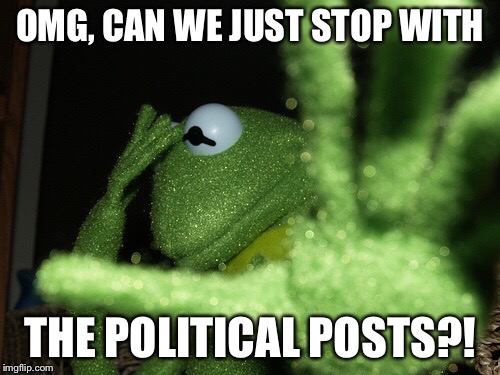 Plz stahp  | OMG, CAN WE JUST STOP WITH; THE POLITICAL POSTS?! | image tagged in plz stahp | made w/ Imgflip meme maker