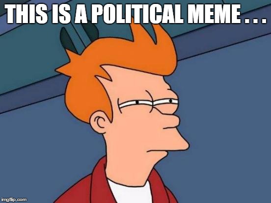 Futurama Fry Meme | THIS IS A POLITICAL MEME . . . | image tagged in memes,futurama fry | made w/ Imgflip meme maker