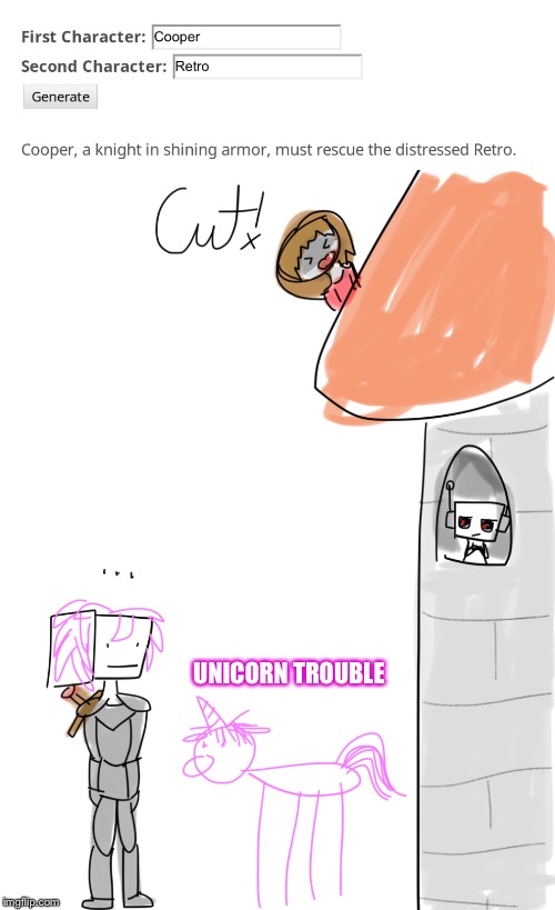 Wrong Enemy |  UNICORN TROUBLE | image tagged in unicorn,knight,onaf,robots,animals,funny | made w/ Imgflip meme maker
