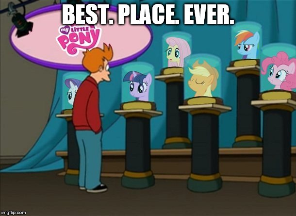 futurama mlp | BEST. PLACE. EVER. | image tagged in futurama mlp | made w/ Imgflip meme maker