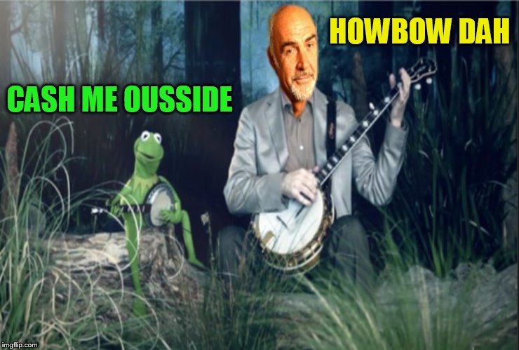 Kermit VS Sean Banjo War | CASH ME OUSSIDE HOWBOW DAH | image tagged in kermit vs sean banjo war | made w/ Imgflip meme maker