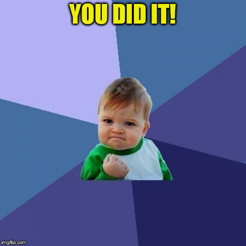 Success Kid Meme | YOU DID IT! | image tagged in memes,success kid | made w/ Imgflip meme maker