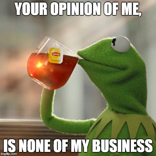 But That's None Of My Business | YOUR OPINION OF ME, IS NONE OF MY BUSINESS | image tagged in memes,but thats none of my business,kermit the frog | made w/ Imgflip meme maker