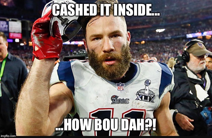 Super Bowl 51 | CASHED IT INSIDE... ...HOW BOU DAH?! | image tagged in cash me ousside how bow dah | made w/ Imgflip meme maker