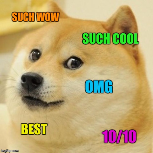 Doge Meme | SUCH WOW; SUCH COOL; OMG; BEST; 10/10 | image tagged in memes,doge | made w/ Imgflip meme maker