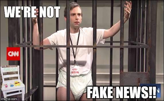 CNN - We're Not FAKE News! | WE'RE NOT; FAKE NEWS!! | image tagged in fake news,cnn,trump,media,time-out,donald trump | made w/ Imgflip meme maker