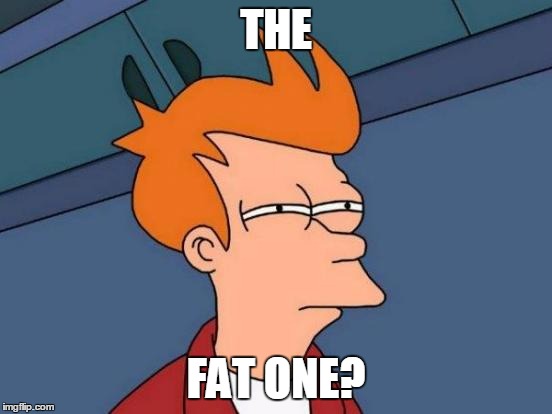 Futurama Fry Meme | THE FAT ONE? | image tagged in memes,futurama fry | made w/ Imgflip meme maker