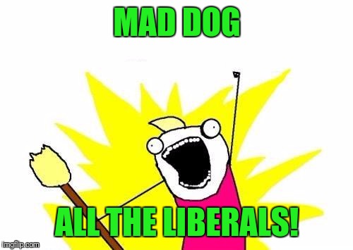 X All The Y Meme | MAD DOG ALL THE LIBERALS! | image tagged in memes,x all the y | made w/ Imgflip meme maker