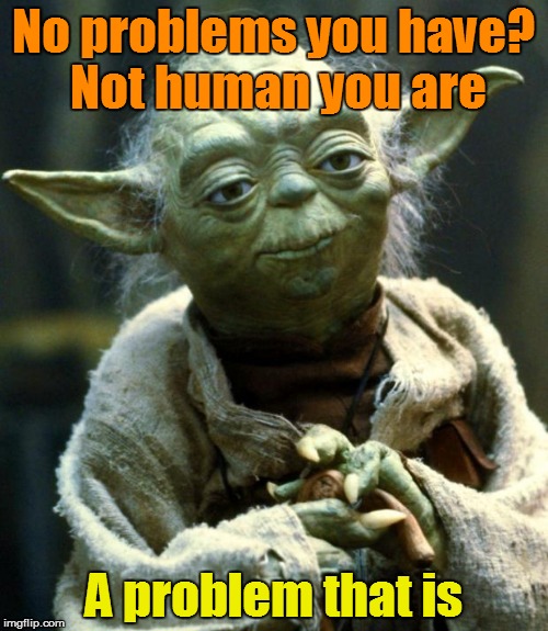 Star Wars Yoda Meme | No problems you have? Not human you are A problem that is | image tagged in memes,star wars yoda | made w/ Imgflip meme maker