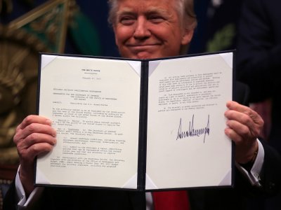 High Quality Trump Signing Bill Blank Meme Template