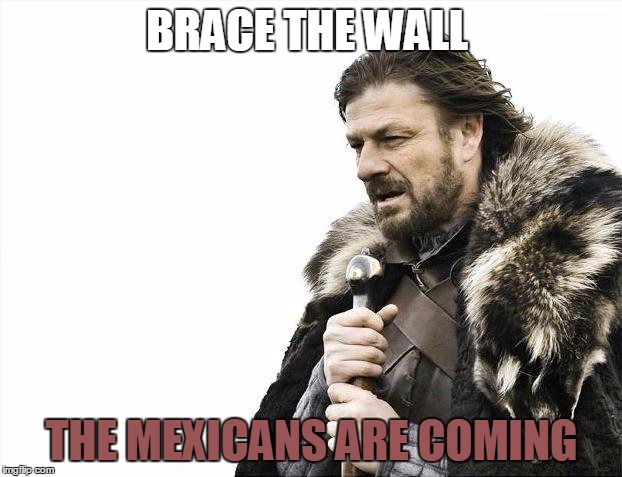 Brace Yourselves X is Coming Meme | BRACE THE WALL THE MEXICANS ARE COMING | image tagged in memes,brace yourselves x is coming | made w/ Imgflip meme maker