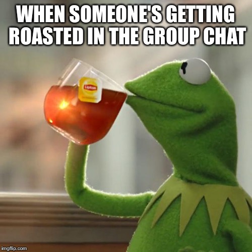 But That's None Of My Business Meme | WHEN SOMEONE'S GETTING ROASTED IN THE GROUP CHAT | image tagged in memes,but thats none of my business,kermit the frog | made w/ Imgflip meme maker