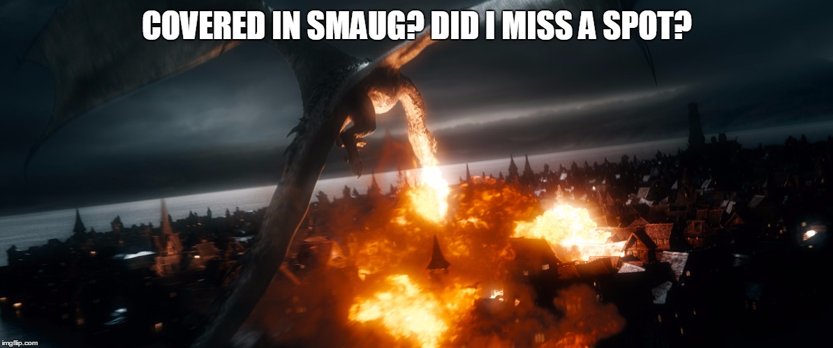 COVERED IN SMAUG? DID I MISS A SPOT? | made w/ Imgflip meme maker