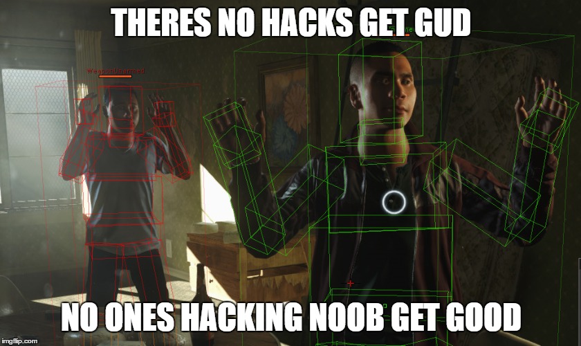 THERES NO HACKS GET GUD; NO ONES HACKING NOOB GET GOOD | made w/ Imgflip meme maker