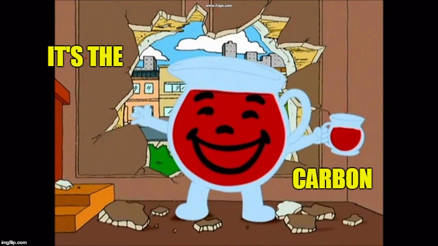 political kool aid | IT'S THE; CARBON | image tagged in kool aid taxes,carbon,carbon footprint,climate change | made w/ Imgflip meme maker